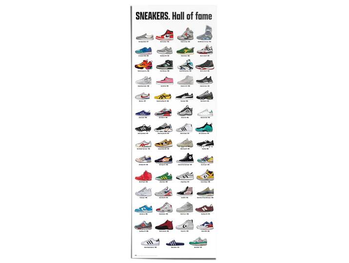 Poster REINDERS Sneakers - hall of fame , bunt (farbe bild(er): mehrfarbig), B:53cm H:158cm T:0,1cm, Bilder, Poster, Teenager Zimmer - Mehrfarbig - 170 gr. Papier - Fashion - 53x158 cm