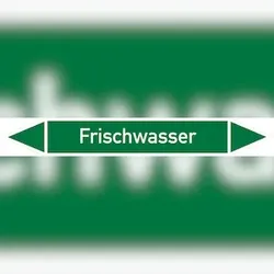 Rohrleitungskennzeichen Frischwasser - 100x15 mm Folie selbstklebend
