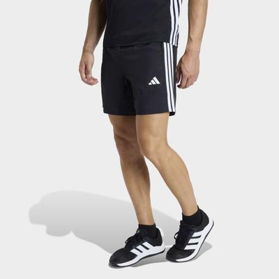 Shorts ADIDAS PERFORMANCE "WORKOUT ESSENTIALS BASE 3 STRIPES WOVEN", Herren, Gr. XXL, Länge 7, schwarz, weiß, innenbeinlänge ca. 18 cm, Obermaterial: 100% Polyester, Hosen Shorts, normal-weit, für Fitness und Sportmode, sportlich, aus Polyester