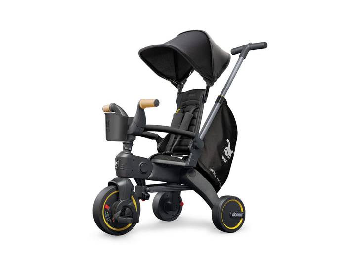 Doona Dreirad Liki Trike S5, Schwarz, Metall, Kunststoff, 33.9x25.1x33.9 cm, Rückenlehne, Fußstützen, höhenverstellbare Schubstange, Spielzeug, Kinderfahrzeuge, Dreiräder