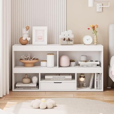 Garvee Wooden Kids Bookshelf w/ Drawer & Toy Storage Organizer
