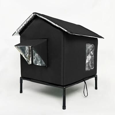 Uplift Picks Insulated Outdoor Cat Shelter Winter Warm Nest Cave For Stray Cats And Kittens black 50x40x36cm
