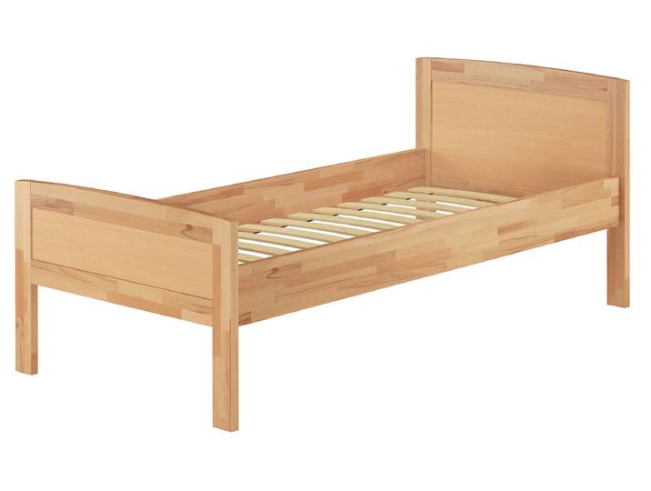 Attraktives Seniorenbett 100 x 200 Einzelbett Buche Hohe Sitzkante