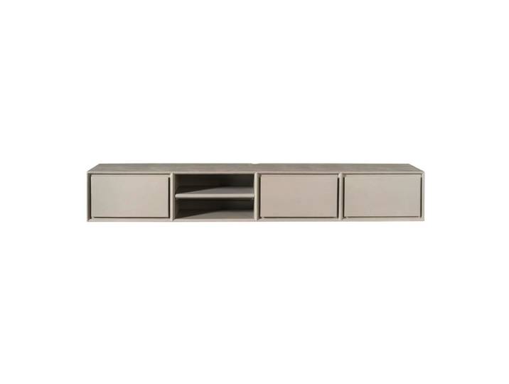 Meuble tv suspendu taupe 3 tiroirs 1 niche 200 cm