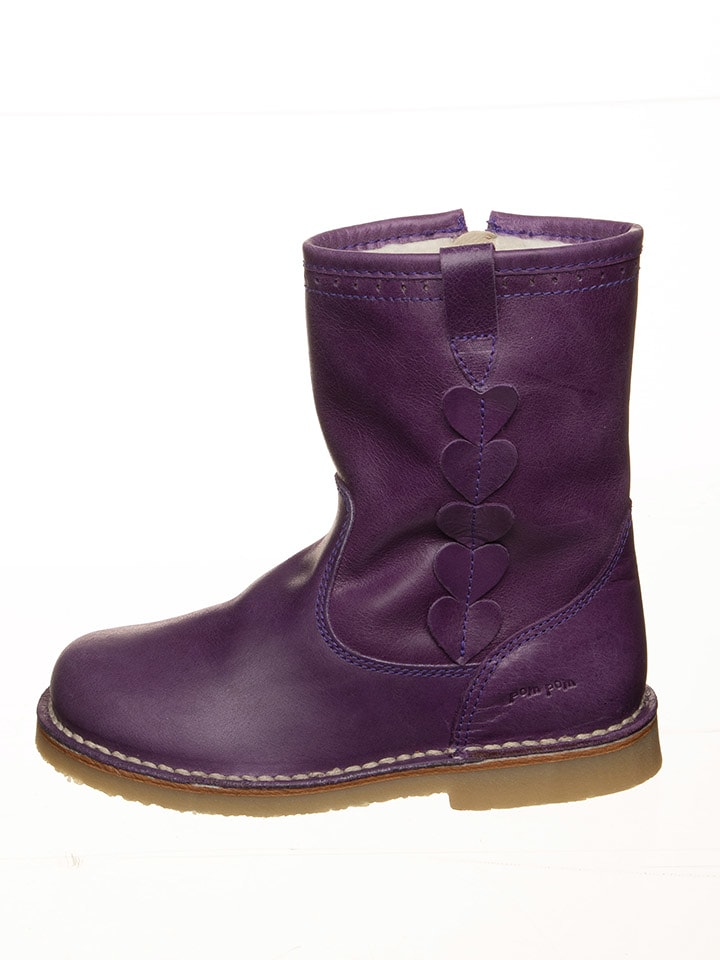 POM POM Leder-Stiefel in Lila - 27