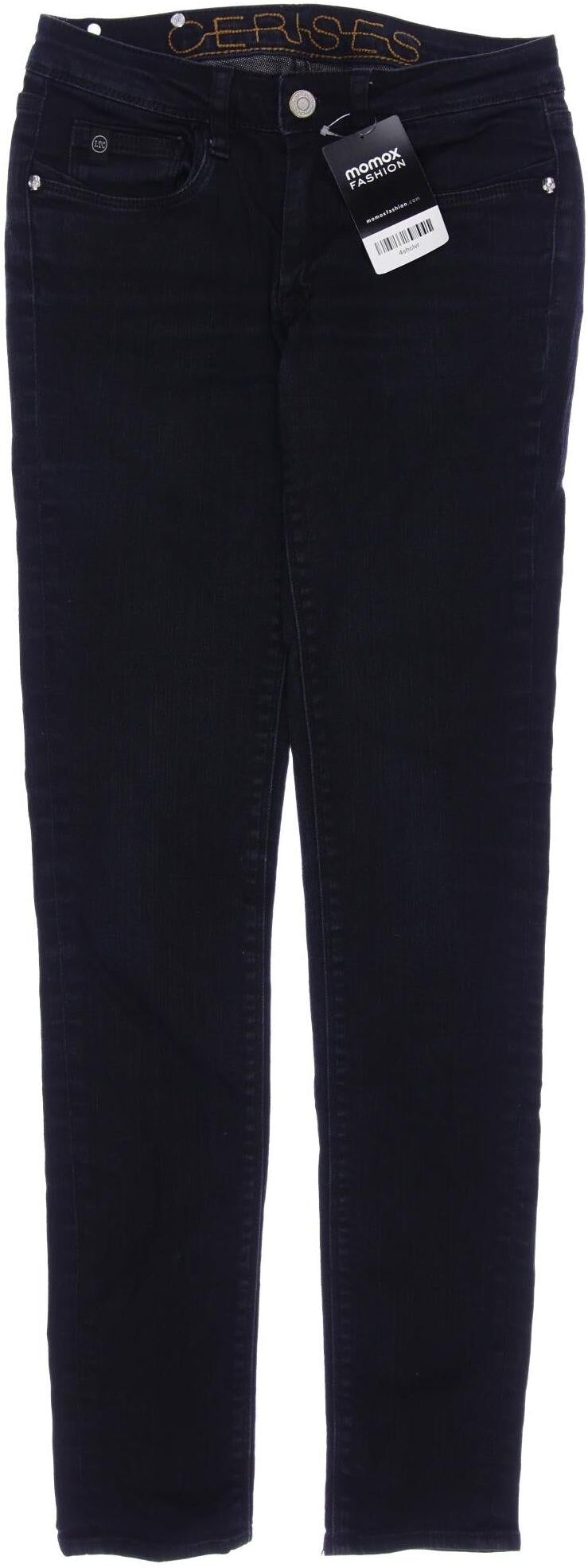 le temps des cerises Damen Jeans, Schwarz, Gr. W24, Baumwolle - Second Hand
