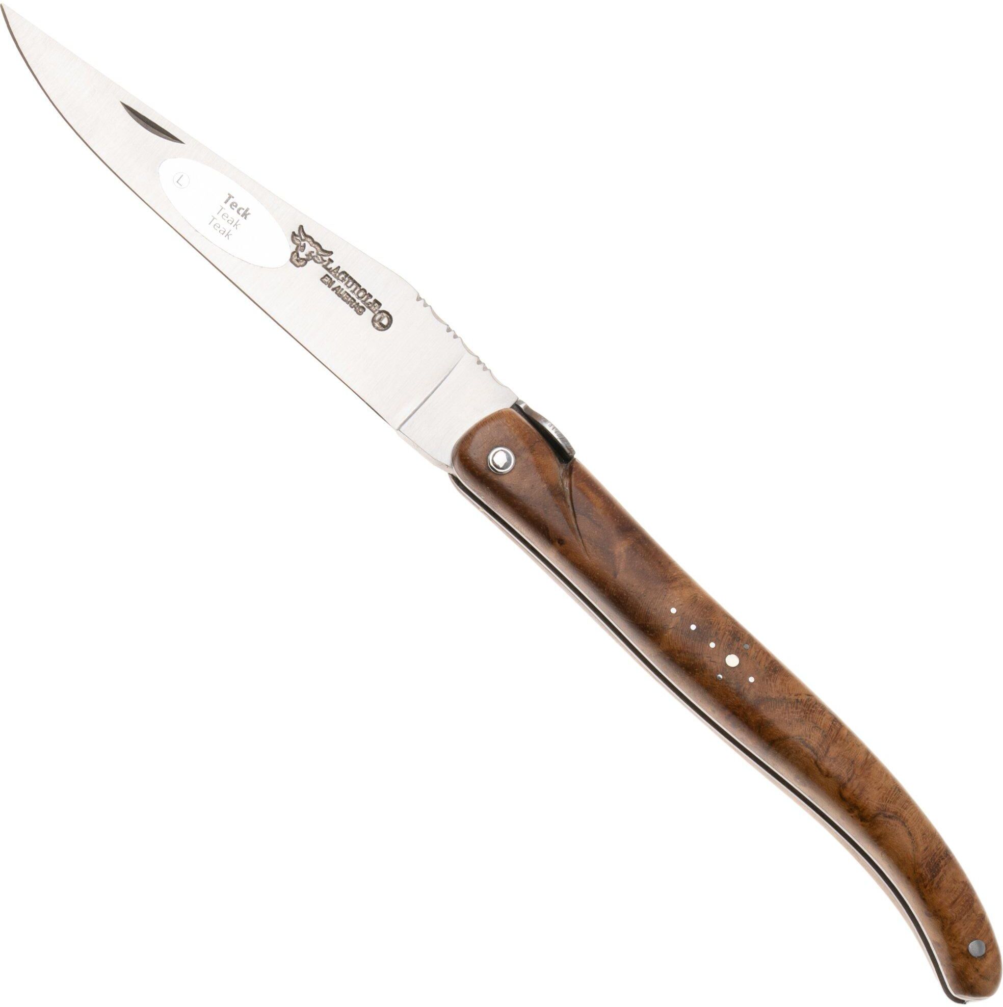 Laguiole en Aubrac Queen Bee, Full Handle, Teak Wood, coltello da tasca, 12 cm