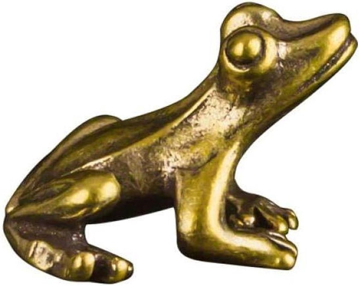 Vintage messing koperen kikker sculptuur voor huisdecoratie