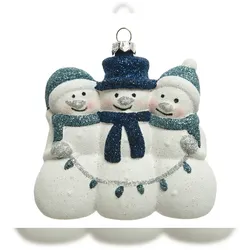 Christmas Decorations Christbaumschmuck Schneemann Trio 10cm Kunststoff Weihnachtskugeln