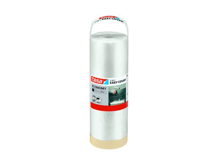 Tesa Easy Cover Economy Abdeckfolie mit Malerband 33 m x 1400 mm