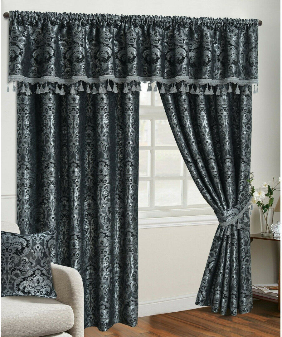Astoria Grand Hefley Curtain Silver 457 W x 40 D cm