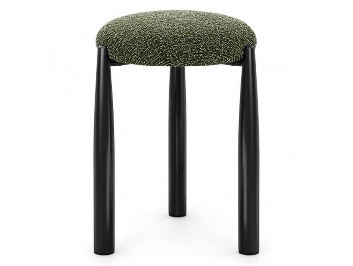 JSWHYBD Stapelbarer Schminkhocker, Runder Polsterhocker mit 3 Metallbeinen Platzsparender Hocker für Schminktisch, Schlafzimmer, Ankleide und Wohnzimmer(G)
