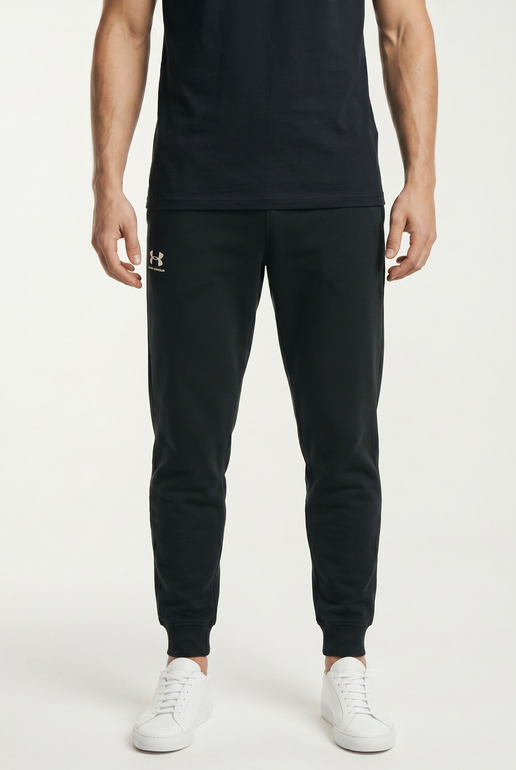 Jogginghose UNDER ARMOUR "UA Rival Fleece Jogginghose", Herren, Gr. S, N-Gr, schwarz, Obermaterial: 80% Baumwolle, 20% Polyester, Hosen Jogginghose, aus Baumwolle und Polyester, mit elastischem Bund schwarz S, N-Gr