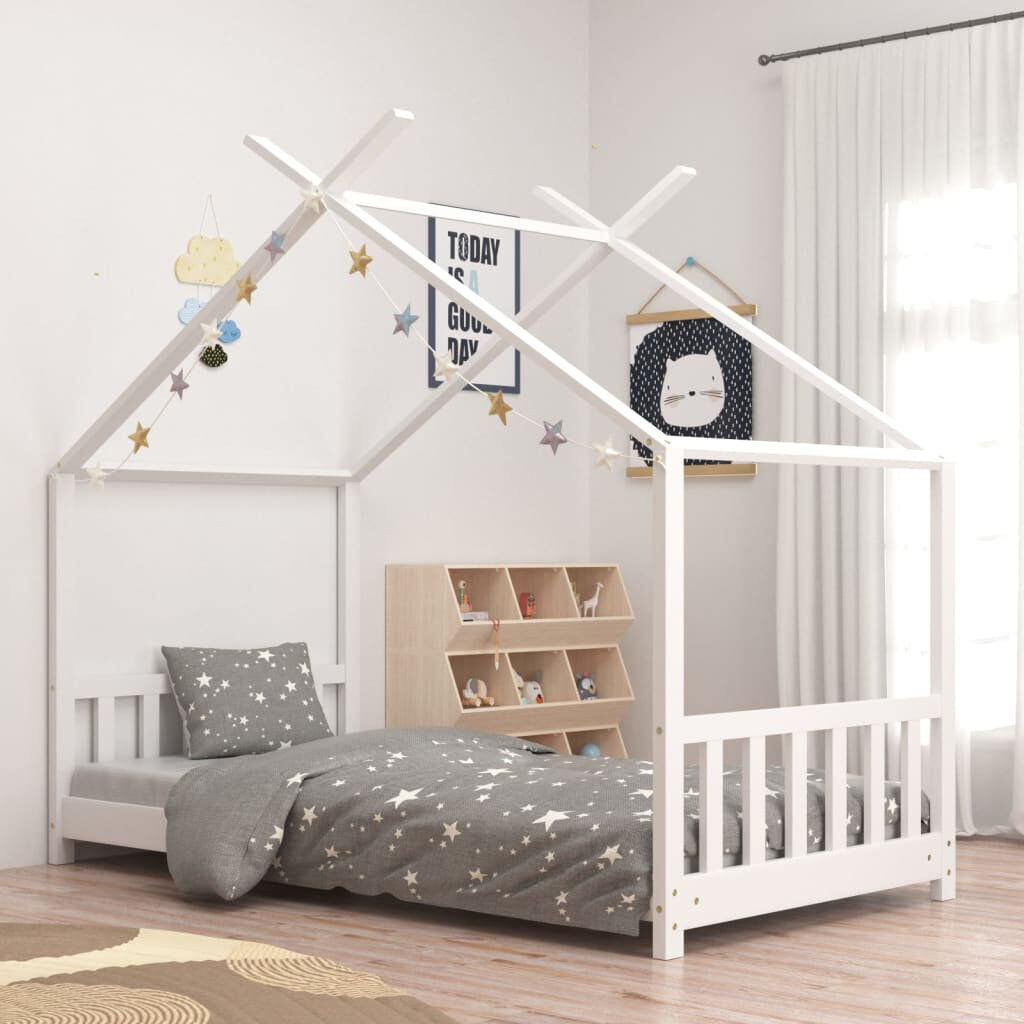 Harriet Bee Gearoid Standard House Beds White Small Single (70 x 140 cm)