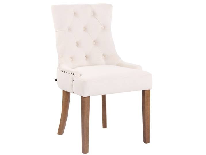 TPFLiving Esszimmerstuhl Aboli Samt antik-hell - Creme