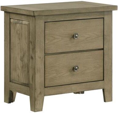 ZWYO HOSIMU "25.75"" 2-Drawer Nightstand Bedside Table, Rustic Solid Rubberwood End Table Side Cabinet for Bedroom"