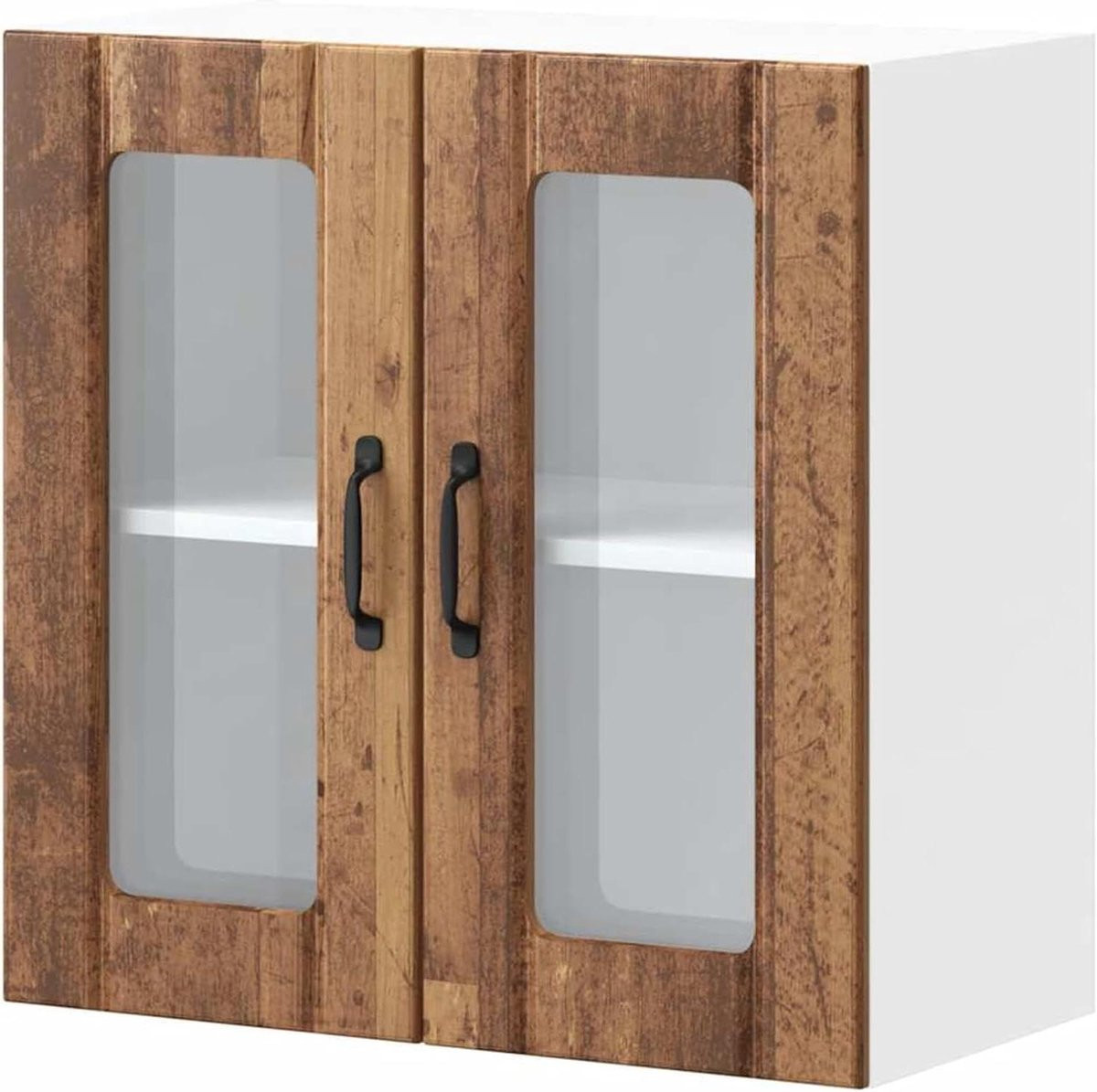 Modulaire hangende keukenkast met glazen deur - B/D/H: 60 x 31 x 60 cm