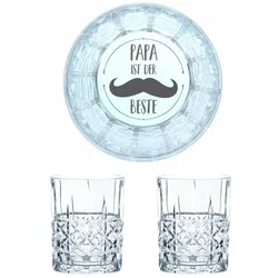 Nachtmann GmbH Nachtmann Whiskyglas Gravur Papa Ist Der Beste, Whiskeygläser Set, Gravur, Geschenk, Kristallglas, 345 ml, 2er Set