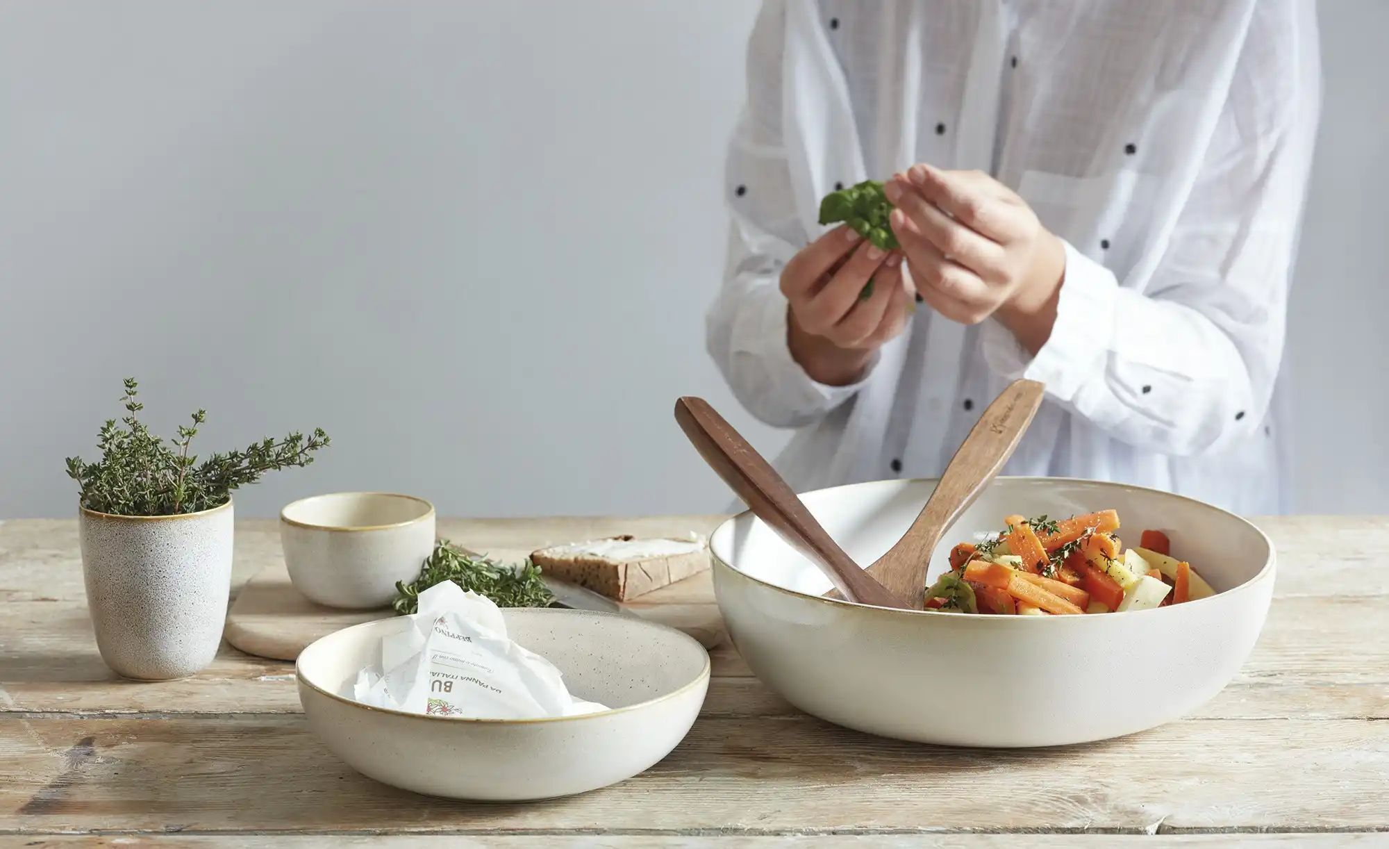 ASA SELECTION Salatschale  Saisons ¦ creme ¦ Maße (cm): H: 11  Ø: 22