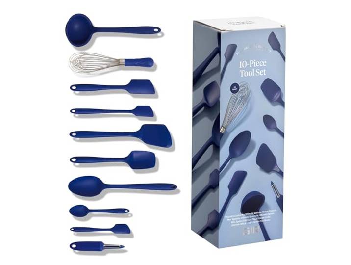 GIR: Get It Right 10-teiliges Küchenutensilien-Set aus Premium-Silikon, antihaftbeschichtet, hitzebeständig, Koch- und Servierutensilien, Pfannenwender, Löffel, Schneebesen, Schäler und Löffel,