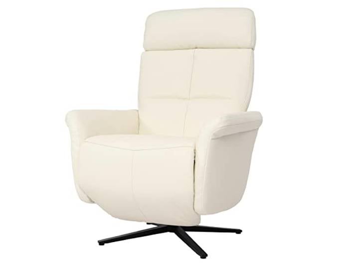 Mendler Relaxsessel HWC-L10 Voll-Leder - Creme-weiß Design Fernsehsessel, TV-Sessel, Liegesessel, Liegefunktion, drehbar