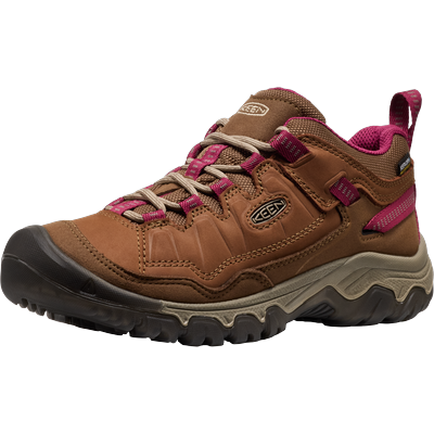 Wanderschuh KEEN "TARGHEE IV WP", Damen, Gr. 37,5, Synthetik, bison, beaujolais, Leder, Synthetik, Schuhe Wanderschuh, Outdoorschuh aus Premium Leder,wasserdicht und atmungsaktiv