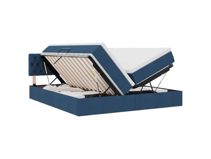 KKgypkn Modernes Stauraumbett Kunstleder Blau 180x200 cm mit Matratze und hydraulischem Seitenlift