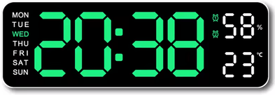 Inspire Curations 10 Inch Smart LED Digital Wall Clock Minimalist Calendar & Temperature Display black Shell