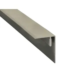 Kovalex® Seitenabschluss Alu als Set, 45x59 mm, silber, 2,50m lang, für 20/26 mm WPC-Dielen, inkl. Alu-Befestigungsprofil