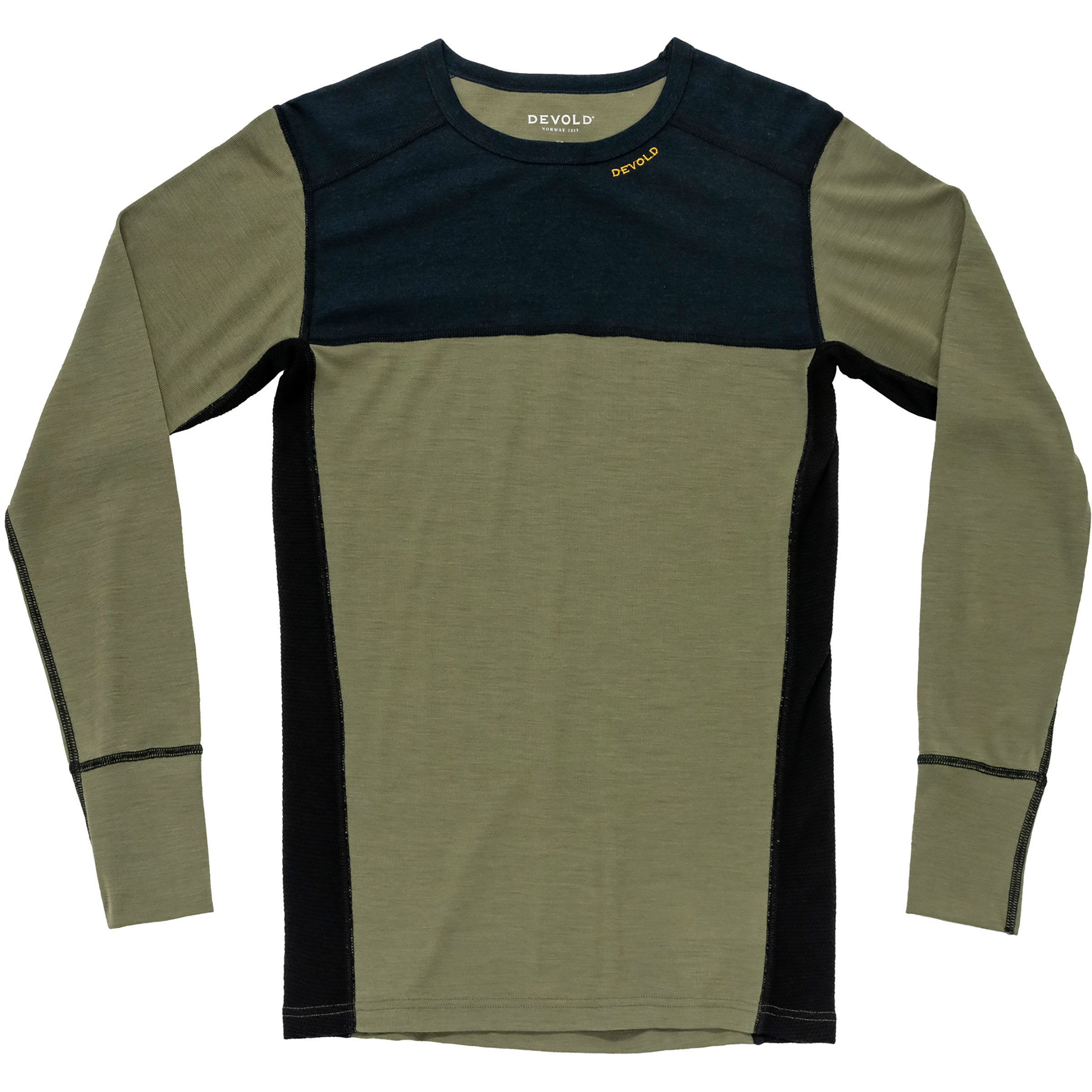 Devold Lauparen Merino 190 Herren Langarm Unterhemden gruen Größe M Camping Hautfreundlich Merinowolle