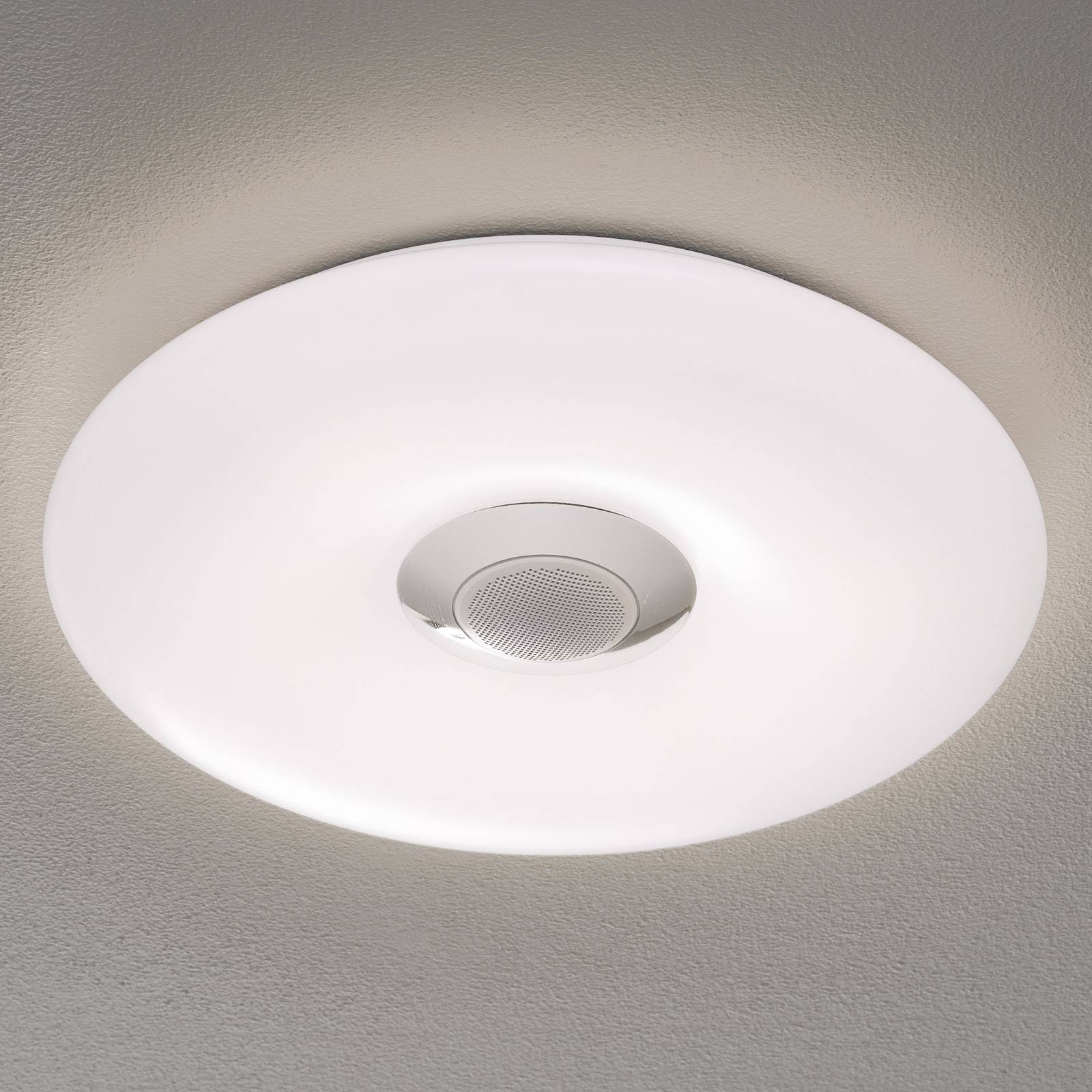 Naeve Leuchten Nashville LED-plafondlamp, modern, wit, dimbaar met afstandsbediening