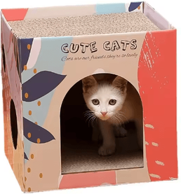 Inspire Picks Double Layer Cat Scratching House Cat Scratching Pad & Cozy Cat Condo For Indoor Cats ps174 pink 30x30 Cm