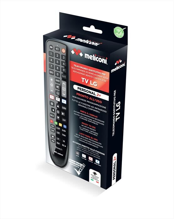 Meliconi Telecomando Gumbody Personal 2+ Lg-nero Lucido / Nero Opaco / Cor