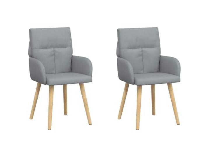NLQMSU Esszimmerstühle, 2-teilig, Stoff, hellgrau, 60 x 56 x 85 cm Metallrahmen, Holz, Füße aus massivem Gummibaumholz, Stoff 100 % Polyester, flache Armlehnen, abwischbar