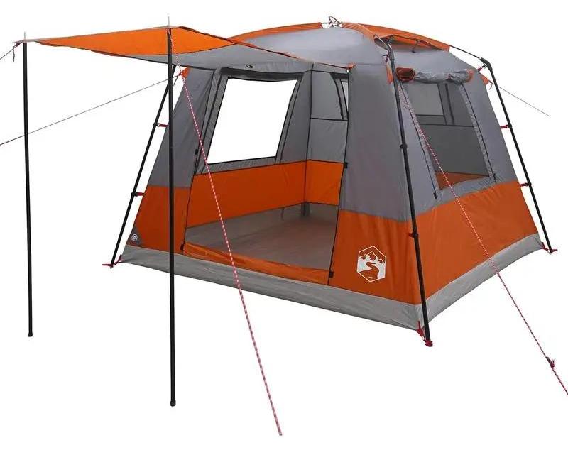 Partyzelt - Campingzelt - Für 10 Personen - 310x310x221 cm - Canvas-Gewebe - Dunkelgrau