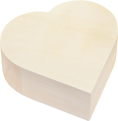 Schatulle "Herz" aus Holz, 16,5 x 16,5 x 6 cm