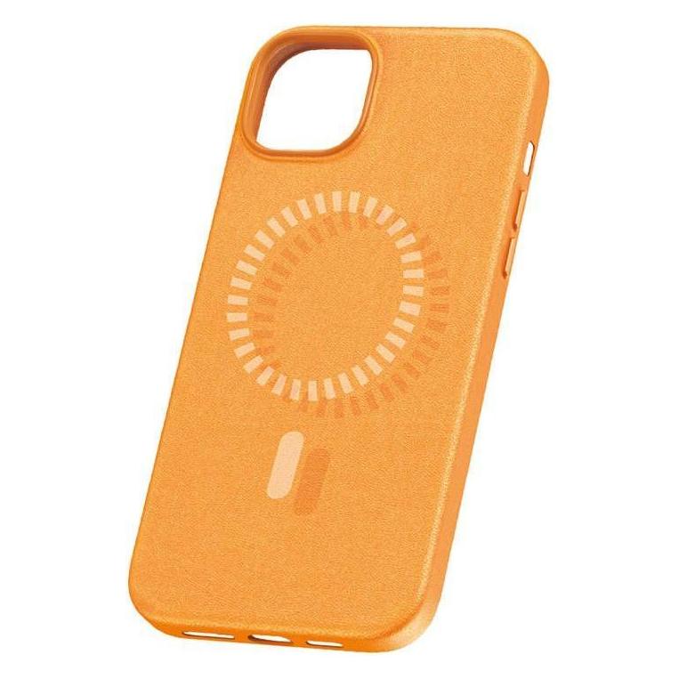 Baseus Magnetic Phone Case for iPhone 15 Pro Fauxther Series (Orange) (Apple iPhone 15 Pro) (P60157305713-01)