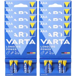 40x Varta 4903 Longlife Power Micro Batterie AAA im 4er Blister