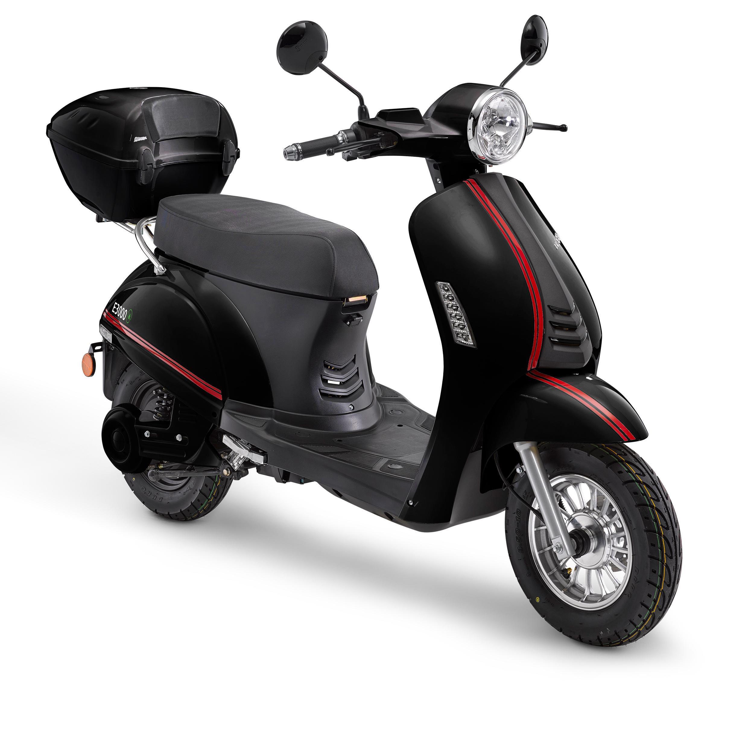 LuXXon Elektroroller E3000 - 3000 W E-Motorroller, Elektro Scooter mit 45 km/h, 55 km Reichweite, E-Roller schwarz