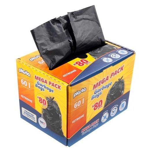 Staples Garbage Bags Plasta Mega Pack 60l 80pcs (80x, 60 l) (33047200)
