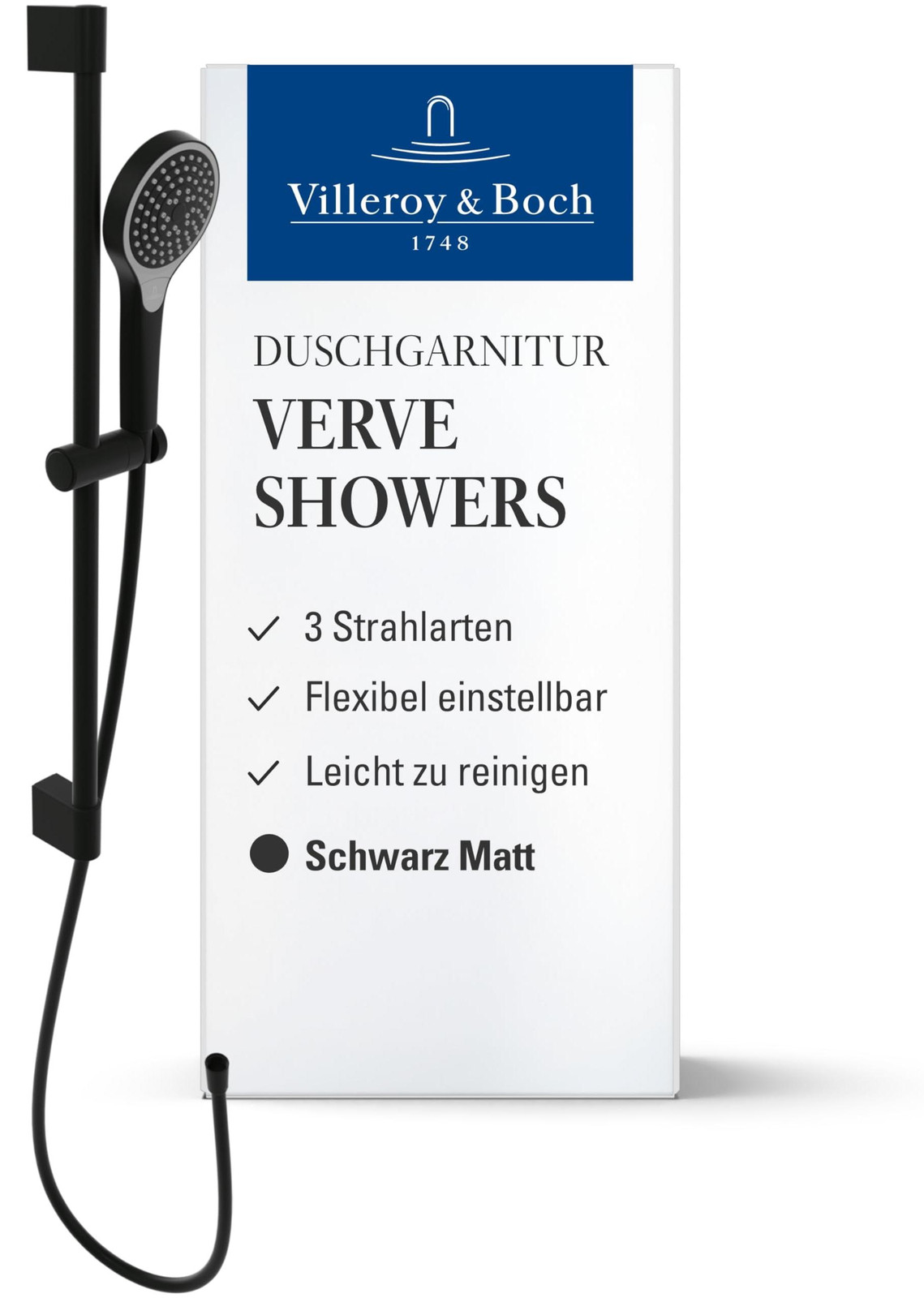 Villeroy & Boch Verve doucheset met drie verschillende straalpatronen