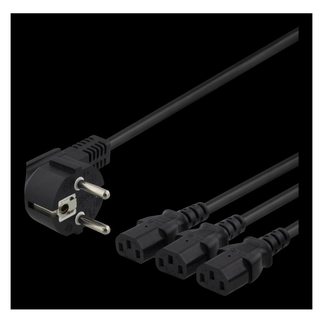Deltaco DEL-109I Stromkabel CEE7/7 IEC C13 (3 m) (DEL-109I)