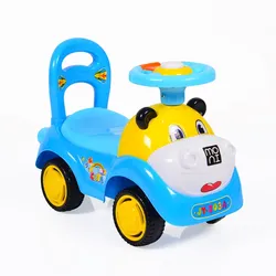 Kinderauto, Rutscher Laufhilfe Super Car lustiges Design, Melodien, Rückenlehne blau