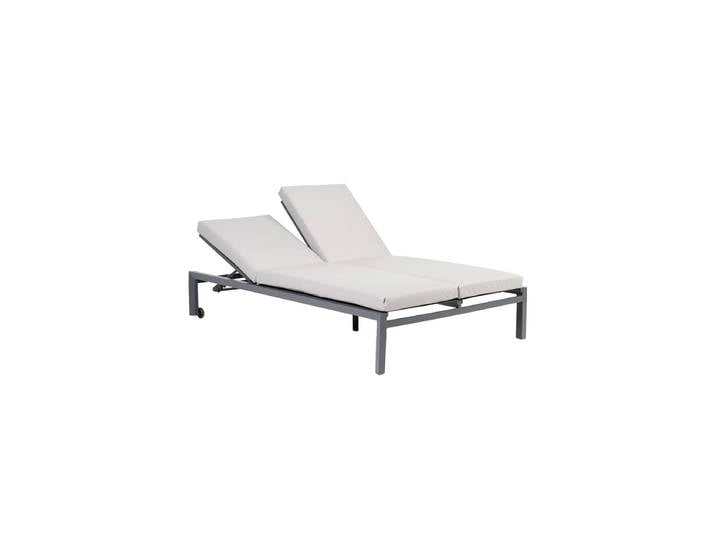 Hochwertige Outdoor Doppel-Gartenliege „Carry“ Anthrazit, Hellgrau LLR Collection