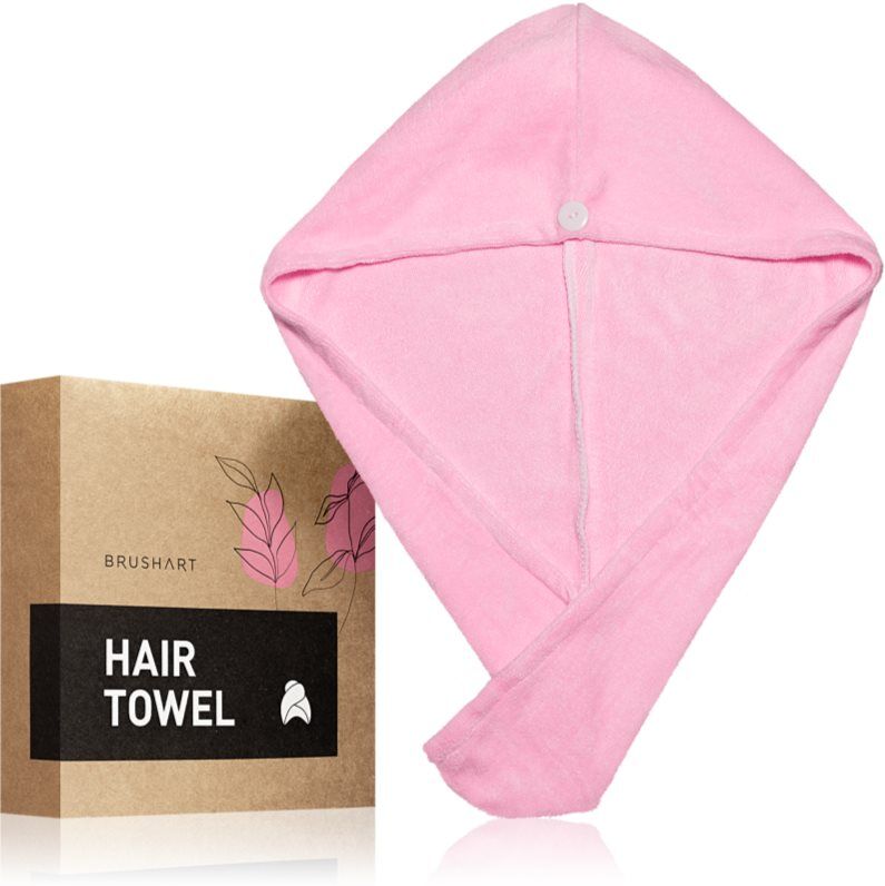 BrushArt Home Salon Hair towel serviette de toilette pour cheveux Pink 1 pcs