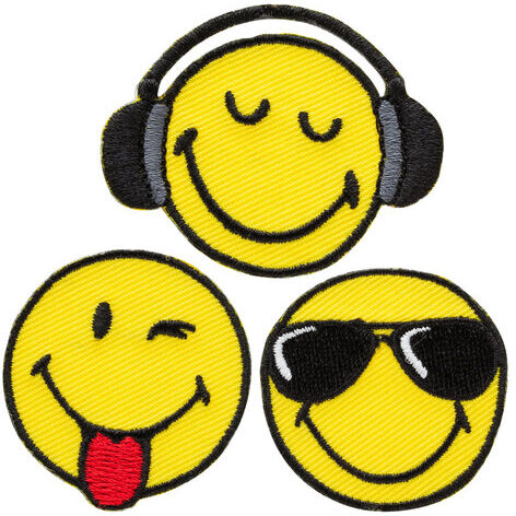 Mono-Quick Applikationen "Smiley®Cool", Größe: 3,5–4,9 cm, Inhalt: 3 Stück