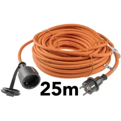 Chilitec, Verlängerungskabel, Gummi Schutzkontaktverlängerung, IP44, 25 m, orange (25 m, CEE 7/3)