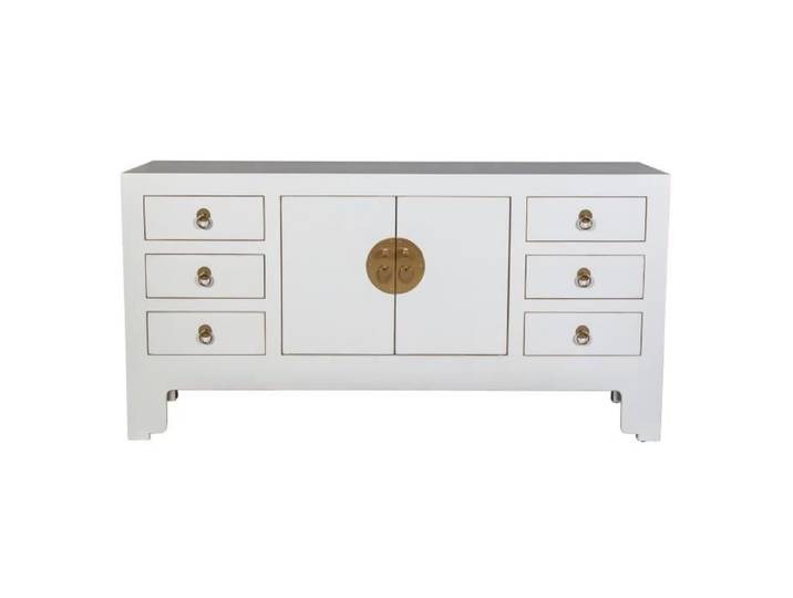 Meuble TV Chinois Fine Asianliving Snow White - Collection Orientique - W121xD37xH61 cm