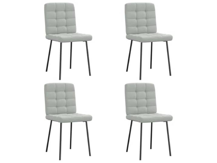 Esszimmerstühle, hellgrau, aus Samt, mit Metallrahmen, 4 Stück Weicher Samt, dicker Schaumstoff, elegantes Design, vielseitig einsetzbar, Wohnzimmer, Schlafzimmer