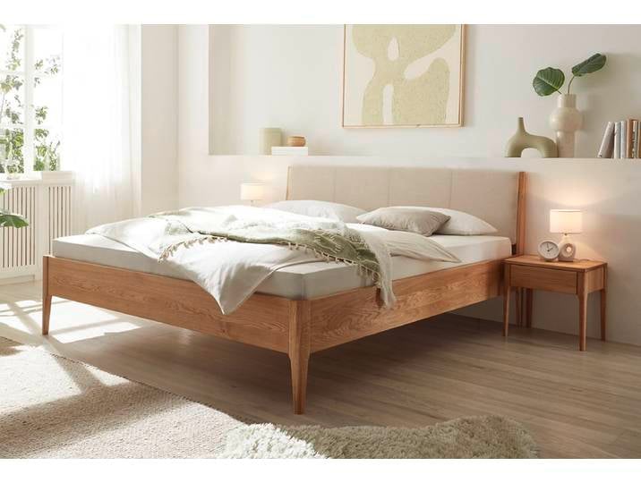 Doppelbett Metallfrei 'Natura Oak III' 180x200cm Wildeiche massiv
